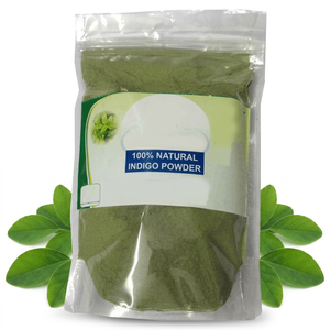 Poudre d'extrait de feuilles d'herbes sauvages Indigo Pur de qualité cosmétique pour la coloration des cheveux, provenant d'Inde - Product Image 1