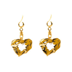 Boucles d'oreilles pendantes en forme de cœur en acier inoxydable 316L avec placage or PVD, bijoux durables et résistants, tendance - Product Image 2
