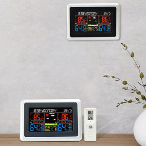 Hiển thị màu kỹ thuật số Trạm thời tiết không dây đồng hồ nguyên tử với áp suất khí quyển dự báo lịch đèn nền có thể điều chỉnh - Product Image 6