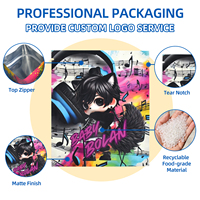 Sac en Mylar personnalisé de qualité supérieure, refermable, anti-odeur, avec fermeture éclair, impression numérique haute définition, qualité alimentaire, logo personnalisé