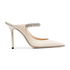 Sandalias de Tacón Alto de Charol de Alta Calidad para Mujer, Estilo Puntiagudo con Pedrería, Sin Cordones, para Verano - Product Image 4