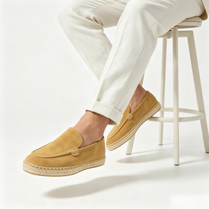 <span class=keywords><strong>Mocasines</strong></span> Clásicos de Ante para <span class=keywords><strong>Hombre</strong></span> Hechos a Mano - Zapatos de Verano con <span class=keywords><strong>Suela</strong></span> de Yute Tejida, Transpirables y Fáciles de Poner - Product Image 1