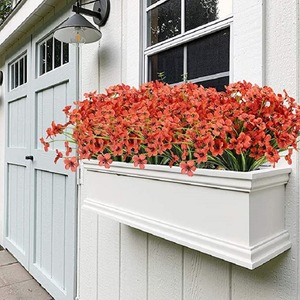 Flores de plástico artificiales con aspecto de hierba, ramos falsos para decoración de jardines exteriores y ornamentales para decoración de interiores y escritorios del hogar. - Product Image 6