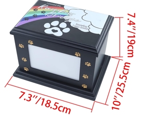 Kotak Kenangan Hewan Peliharaan dari Kayu Ramah Lingkungan, Tahan Lama, Bentuk Persegi Panjang, untuk Menyimpan Abu Hewan, Bingkai Foto untuk Anjing dan Kucing - Product Image 3