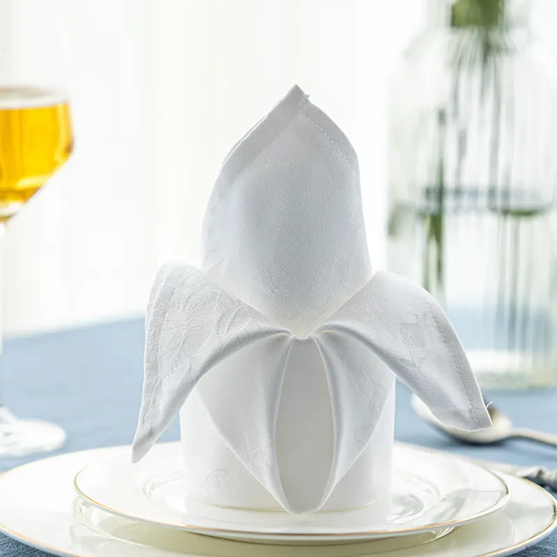 Wedding Banquet Decoration Washable Kitchen Rose Napkins Table Dining Jacquard Party Modern Luxury Custom Size