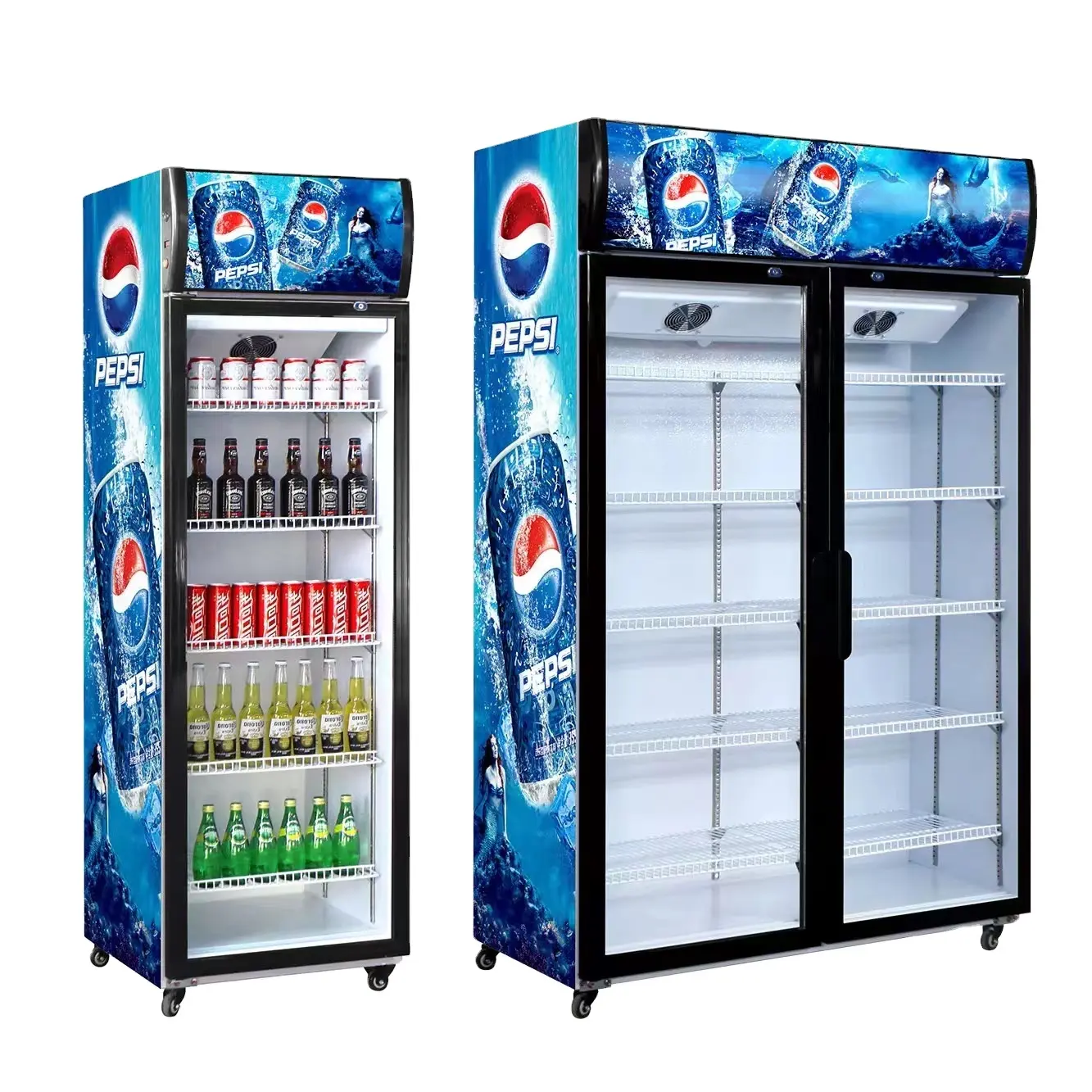 Pepsi buzdolabı cam kapi İçecek ekran ve promosyon