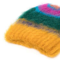 Fabricant de tricots, logo personnalisé, design jacquard, blocs de couleur, rayures, bonnet moelleux, bonnet chaud en tricot, bonnet en mohair