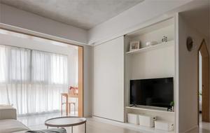 Estantería LED oculta de pared completa moderna, mueble de TV con puerta corredera - Product Image 6