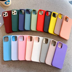 High Quality Super Soft Liquid Silicone Cover TPU Mobile Phone Case for Iphone 13 Pro Max Sports Opp Bag Package