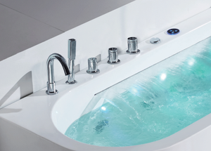 Salle de bain luxe jupe d'art à trois côtés <span class=keywords><strong>baignoire</strong></span> transparente verre transparent silicone oreiller de bain <span class=keywords><strong>baignoire</strong></span> de massage pour 1 personne - Product Image 2