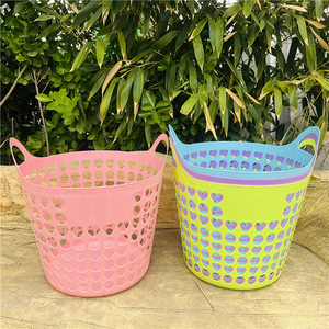 Heart Shaped Laundry <b>Basket</b> Round <b>Stackable</b> Storage <b>Basket</b> For Bathroom Clothing Organizer - Product Image 2