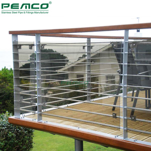 Grilles de <span class=keywords><strong>terrasse</strong></span> pour toit extérieur, en acier inoxydable 316 chromé, designs de garde-corps verticaux - Product Image 3