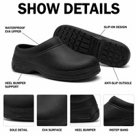Mules de chef imperméables, résistantes à l'huile, antidérapantes, à talon ouvert, à enfiler, en EVA multicouche, semelle antidérapante, chaussures de sécurité pour restaurant et cuisine