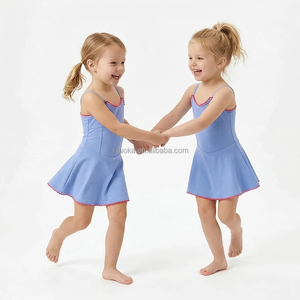 Abito Yoga in Tessuto per Ragazze ad Asciugatura Rapida, Logo Personalizzato, MOQ Basso, Pantaloncini Incorporati, Senza Maniche, Outfit Estivo per Ragazze, Spedizione Veloce - Product Image 1