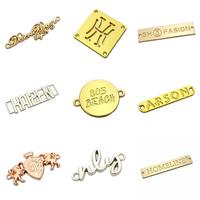 Plaques de signalisation métalliques de haute qualité pour meubles, forme rectangulaire, logo doré, étiquettes en métal pour bois
