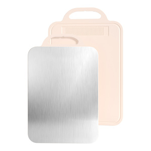 Juego de tablas de cortar de doble cara de paja de trigo, acero inoxidable, antimoho, antibacteriano, rectangular, 1,4 cm de grosor, para uso en la cocina - Product Image 3