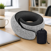 Oreillers de voyage ajustables pour le cou, oreiller de voyage ergonomique en mousse à mémoire de forme, soulagement de la douleur au cou avec soutien pour les avions