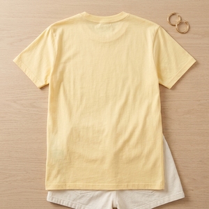 Maglietta Estiva Casual da <span class=keywords><strong>Donna</strong></span> in <span class=keywords><strong>Cotone</strong></span> e Spandex Premium con Logo Personalizzato OEM GRS, T-Shirt con Collo a O e Scritta per <span class=keywords><strong>Donna</strong></span> - Product Image 4
