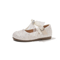 Chaussures de performance pour fille, style princesse, en cristal, nouvelle collection été 2026, avec perles, fleurs, strass et nœuds