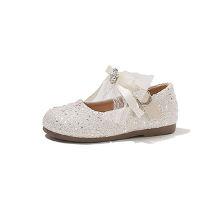 Girl Princess Crystal Shoes Summer 2026 New Pearl Flower <strong>Water</strong> Diamond Bow Performance Shoes - Product Image 6