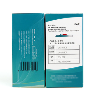 Aiguilles d'acupuncture stériles jetables avec tube guide, emballage individuel, 100 pièces/boîte, acier inoxydable, pour l'acupuncture TCM - Product Image 4