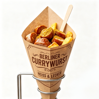 Boîte alimentaire jetable personnalisée en carton blanc pour multiples snacks : saucisses allemandes, crêpes, frites, glaces, snacks frits