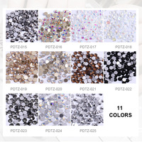Strass pour ongles en cristal AB 5D, lot de 12 compartiments, bijoux pour ongles DIY, fond plat en acrylique avec couleur AB pour nail art