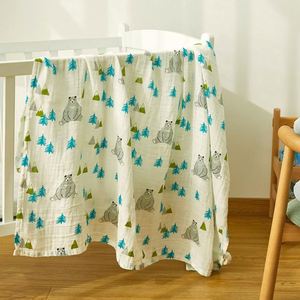 Six Layer Muslin Cotton Gauze Baby <b>Swaddle</b> Blanket Soft & Breathable <b>Newborn</b> Baby Wrap for Bath Towel Stroller - Product Image 2