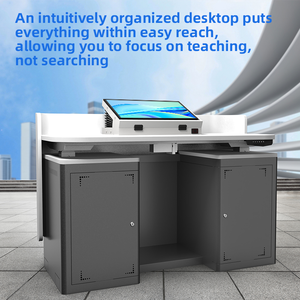 Tables de plate-forme de fonctionnement de pupitre ergonomiques avec armoire de rangement Table de pupitre multimédia pour bureau de professeur d'école - Product Image 2