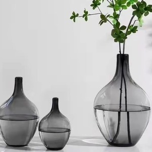 Vaso alto per <span class=keywords><strong>centrotavola</strong></span> da soggiorno ufficio cucina, grande e <span class=keywords><strong>moderno</strong></span> a cilindro trasparente, - Product Image 2