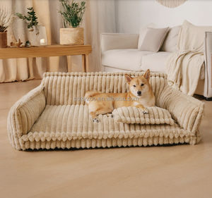 Großhandel Modernes Rechteckiges Luxuriöses Orthopädisches Haustierbett für Hunde, Abnehmbares Waschbares Plüschsofa, Einfarbig, im Karton verpackt - Product Image 4