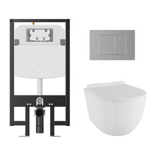 Toilettes suspendues murales en céramique de qualité supérieure pour salle de bains Toilettes suspendues murales avec réservoir - Product Image 5