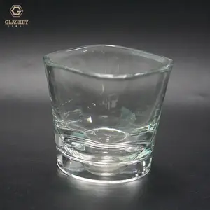 Gelas minum dapur sehari-hari kacamata bentuk persegi gelas wiski cangkir antik kaca minum pendek