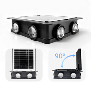 Lampe murale solaire extérieure LED carrée, éclairage sur 4 côtés, villa, cour, balcon, jardin, clôture - Product Image 1