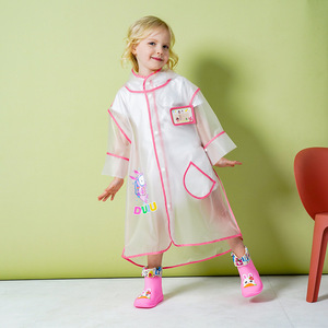 Impermeable transparente para niños Dudu con diseño de dibujos animados para niños pequeños y niños, ropa impermeable estilo poncho - Product Image 5