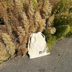 Custom Logo Printed Natural Cotton <b>Drawstring</b> <b>Pouch</b> Customized Gift Bags With Double Strings - Product Image 3