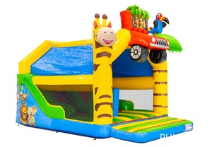 Château gonflable avec toboggan pour parc animalier, jeu de rebond préféré des enfants, trampoline multifonctionnel parent-enfant - Product Image 3