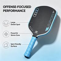 Raquette de pickleball professionnelle Pegasus Power GEN 3, haute puissance, précision, pour joueurs de tournoi, face en fibre de carbone Toray T700, 16 mm