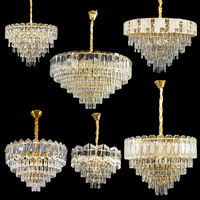 Lustre d'intérieur de décoration moderne personnalisé lumières en cristal éclairage de luxe lampe en cristal lustre suspendu lampes suspendues