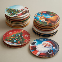 Vente en gros en vrac Ensemble de sous-verres en cuir PU personnalisables Sous-verres de style européen pour la marque et le marketing pour les événements promotionnels