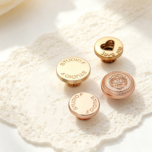 High‑End Zinc Alloy Shank Metal <b>Buttons</b> OEM Engraved Logo Decorative <b>Buttons</b> for Blazer Coat Clothing Accessories - Product Image 1