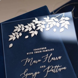 Phong Bì Nhung Màu Xanh Hải Quân Sang Trọng Lời Mời Acrylic Phong Bì Cho Máy Tự Động Làm Phong Bì Chuyển Phát Nhanh Lớn Nhỏ - Product Image 6