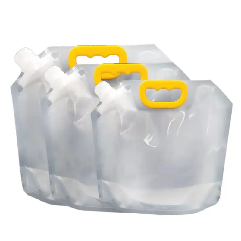 Suporte dobrável de plástico transparente, 1l 2l 5l suporte portátil leve armazenamento de água embalador recipiente do tanque com bico