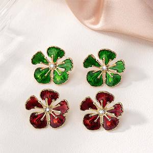 पुष्प तामचीनी मिट्टी के फूल फैशन अच्छे गहने सोने की प्लेटेड ट्रेंडी कोरियन इयररिंग सुरुचिपूर्ण महिला फैशन एक्सेसरीज़ - Product Image 1