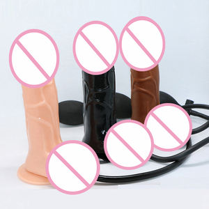 <span class=keywords><strong>Penis</strong></span> Buatan Wanita Tiup dengan Pengisap Kuat Dildo Sumbat Anal Besar - Product Image 6