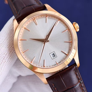 Reloj de Pulsera de Negocios de Primera Clase, Exquisito y Automático, con Función de Fecha, Ultrafino, Caja de Acero en Oro Rosa, Esfera Blanca - Product Image 3