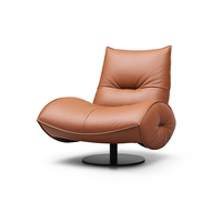 Fauteuil pivotant de luxe moderne avec mousse haute résilience 45D, base en acier carbone, fauteuil d'appoint rembourré pour salon