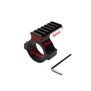 Adaptateur de montage universel pour lampe torche tactique en aluminium 25,4 mm/30 mm avec anneaux pivotants, 6 fentes de sécurité, noir, accessoires de chasse - Product Image 2