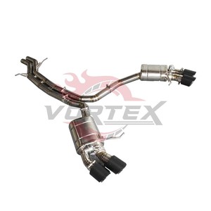 Vortex Raw Titanium Valved Catback Exhaust For Porsche Macan GTS 2.9T 2020-2025 Carbon Tip Muffler - Product Image 2