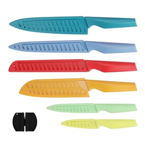 Ensemble de 6 couteaux de cuisine colorés, ensemble de couteaux de cuisine pour la maison, bon prix, ensemble de couteaux de cuisine en acier inoxydable - Product Image 1